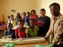 Sewing class at City of Joy, February 2013, Bukavu, DRC.