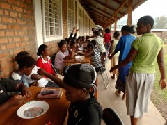 Beading at City of Joy, February 2013, Bukavu, DRC.