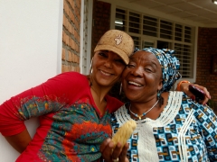 Christine with City of Joy Programs Manager Mama Bachu. City of Joy, February 2013, Bukavu, DRC.