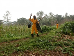 Farmers working at the V-World Farm, February 2013.